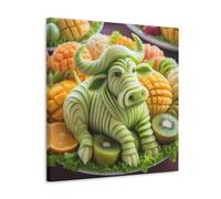 Buffalo Made with Various Fruits Living Room Wall Art 40 x 40 cm
