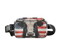 Buffalo - Marsupio a tracolla con motivo scozzese e stelle, patriottico 4 luglio, elegante, per donne e uomini, multiuso, con cinghia regolabile, per viaggi, palestra, lavoro, Buffalo Plaid USA Stars