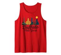 Buffalo, New York, Retro, Orizzonte, Ponte, Vendemmia, Città, NY Canotta