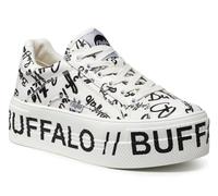 Buffalo, PAIRED Print, Scarpe Zeppa Moda Fashion Vegan Nappa (White Black, Sistema Taglie Calzature EU, Adulto, Numero, Media, 37)