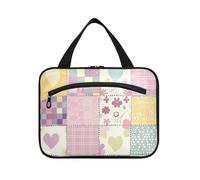 Buffalo Pastel Patchwork Appeso Uomo Toiletry Borsa da Viaggio con Gancio, Designer Borsa Impermeabile per Articoli da toeletta per Viaggiatori Viaggio bolsos para Hombre L