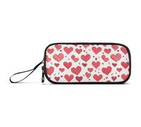 Buffalo Plaid a forma di cuore San Valentino Nylon Grande Astuccio per Ragazzi Grande Astuccio Grande con Cerniera Organizzatore di Cancelleria per ragazzi del college