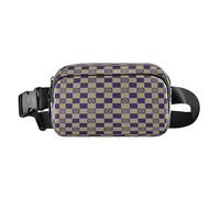 Buffalo Plaid Avorio Blu Fiore Moda Cerniera Fanny Pack Sling Bag per piccoli uomini d'affari Impermeabile con Cinghia Regolabile per Viaggi Palestra Lavoro accessori para correr mujer