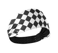 Buffalo Plaid Bianco Nero Raffreddamento morbido fasce elastiche per capelli per Yoga escursionismo Calcio banda para la cabeza