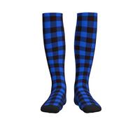 Buffalo Plaid Blue Black Calze Contenitive Calze A Compressione Donne Compression Socks Per Infermiera Escursioni Gravidanza Circolazione 1 Paio 50Cm