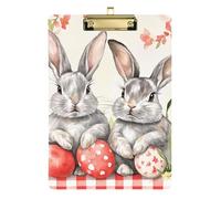 Buffalo Plaid Bunny Conigli Buona Pasqua A4 Pocket Appunti All'aperto Appunti Foro Standard per i compiti a casa Pediatrico Dimensioni 9 x 12