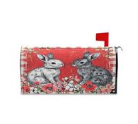 Buffalo Plaid Bunny Conigli Happy Easter Mail Box Covers for Spring Fun st Patrick's Day Mail Box Covers 52,8 x 64,5 cm para buzon