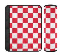 Buffalo Plaid Check Bianco Rosso 2 Pack Cintura di Sicurezza Cuscino Rilascio Stress al Collo e Spalle per Van Accessorios para carro