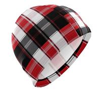 Buffalo Plaid Check Bianco Rosso Cuffia Da Bagno per Adulti Capelli Corti Impermeabile Cuffia da Nuoto per Le Donne Nuoto Protezione Dei Capelli e Riduzione Della Resistenza Gorros para Nadar en