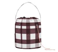 Buffalo Plaid Check Borgogna Sacchetto di Filato all'Uncinetto Portatile per Lavoro a Maglia Crochet per Ferri da Maglia bolso para hilos