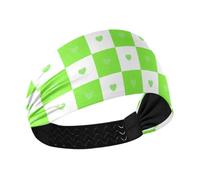 Buffalo Plaid Check Cuore Verde antiscivolo yoga fascia elastica per basket make up Ciclismo cintillos de pelo para mujeres