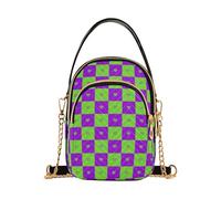 Buffalo Plaid Check Cuore Verde Viola Borse a tracolla alla moda per le donne a tracolla con multi tasche borsa a mano per le donne per le signore