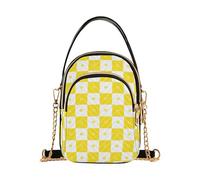 Buffalo Plaid Check Gold White Heart trendy borsa a tracolla in pelle con multi tasche borsa a mano per moglie