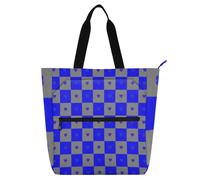 Buffalo Plaid Check Grigio Blu Cuore Bambini Tote Bag Piano Libro Borsa per Bambini Adulti, Gotico Robusto Heavy Duty Insegnante Tote Bag Borsa per Biblioteca per Scuola e Tempo di Gioco Arcobaleno