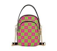 Buffalo Plaid Check Heart Green Deep Peach trendy fionda borsa a tracolla con multi tasche borse da donna per le madri