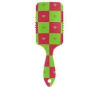 Buffalo Plaid Check Heart Green Red liscia spazzola per capelli bagnati Progettato massaggiatore per cuoio capelluto per la perdita dei capelli con manico ergonomico cepillos para cabello