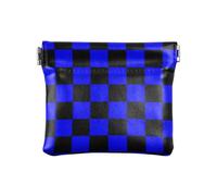 Buffalo Plaid Check Nero Blu Donna PU Pelle Portamonete Portatile Trucco Borsa Cambiare Borsa per Uomo Donna Viaggio