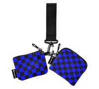 Buffalo Plaid Check Nero Blu Doppio Portafogli da Polso per Le Donne Grande Capacità Card Organizer Borsa con Cerniera Tasca per Monete per Lavoro Viaggio 2 Pz Portafoglio para Tarjetas de Mujer