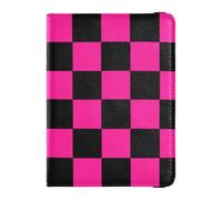 Buffalo Plaid Check Nero Deep Peach Leather passaporto book holder per viaggi Documenti di Viaggio Organizer Protector Passaporto Portafoglio per gli uomini Impermeabile