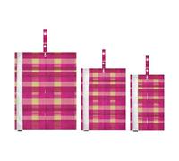 Buffalo Plaid Check Pesca Giallo 3 pz Imballaggio Da Viaggio Borse Stoccaggio Impilabile Armadio Borse Bagagli Biancheria Da Letto Storage