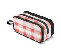 Buffalo Plaid Check Red Nylon Matita Borse Grande Capacità Astuccio per Bambini Cancelleria per Ragazze del liceo