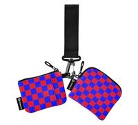 Buffalo Plaid Check Rosso Blu Donne Cambiamento Portafoglio Custodie per Carte Sottile Piatto Identità Card Protector con Portachiavi per Signore 2 Pz billetera para tarjetas de Mujer
