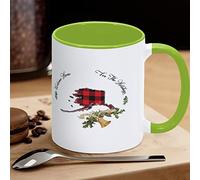 Buffalo Plaid Christmas Bell Holly Divertente novità Tazze Welcome Home for The Holidays Alaska Tazza da caffè in ceramica Tazza da tè Tazza dello Stato americano Regalo per Amico, Insegnante, Madre Padre, 311,8 g