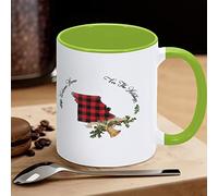 Buffalo Plaid Christmas Bell Holly Divertente novità Tazze Welcome Home for The Holidays Missouri Tazza da caffè in ceramica Tazza da tè Tazza dello Stato americano Regalo per Amico Insegnante Madre Padre, 311,8 g