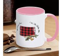Buffalo Plaid Christmas Bell Holly Divertente novità Tazze Welcome Home for The Holidays Wyoming Tazza da caffè Tazza in ceramica Tazza da tè Tazza dello Stato americano Regalo per Amico Insegnante Madre Padre, 311,8 g