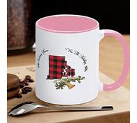 Buffalo Plaid Christmas Bell Holly Funny Novelty Mug Welcome Home for The Holidays Rhode Island Tazza da caffè in ceramica Tazza da tè Tazza dello Stato americano Tazza regalo per amico insegnante madre padre, 311,8 g