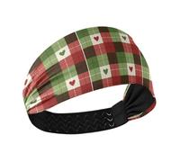 Buffalo Plaid Merry Christmas Fasce in tessuto antiscivolo per capelli elastici per lavare il viso Corsa tennis tennis
