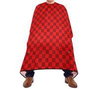 Buffalo Plaid Multi Check Red Black Haircut Grembiule con chiusura a scatto regolabile, mantelle per parrucchiere per adulti bata para cortar Cabello 165,1 x 139,7 cm