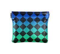 Buffalo Plaid Nero Blu Verde Gradiente Donne Uomini Portamonete in Pelle Portatile Mini Portafoglio per Uomo Donna Viaggio