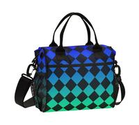 Buffalo Plaid Nero Blu Verde Gradiente Portatile Maschio Lunch Bag con Tracolla Isolato Borsa Pranzo per gli Uomini per la Scuola bolso para comida de Mujer