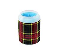 Buffalo Plaid Nero Giallo Rosso Portatile Pet Foot Cleaner Silicone Spazzola Morbido Animali Pulizia Kit Pulisce Delicatamente Le Zampe Dopo Le Passeggiate