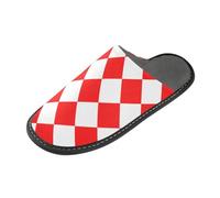 Buffalo Plaid Rosso Bianco Pantofole da Donna Pantofole da Donna per Interni con Memory Foam per Casa Camera da Letto, Buffalo Plaid Rosso Bianco, 38/39 EU