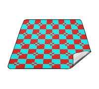 Buffalo Plaid Rosso Ciano Impermeabile Giorno del Lago Essentials XXL Parco Coperte Fuori Per Erba per 4 A 6 Adulti Regali di Primavera tapete de praia