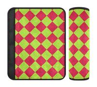 Buffalo Plaid Rosso Giallo Verde 2 Pack Auto Seggiolini Strap Covers Stop Cintura di Sicurezza Taglio nel Collo per Auto Accessori para Carro