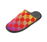 Buffalo Plaid Rosso Giallo Viola Gradiente Donne Slipper Casa Scarpe da Casa per le Donne Indoor con Memory Foam Per Casa Camera Da Letto