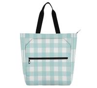 Buffalo Plaid Tartan Scozia Motivo Blu Borsa Tote Bag Piano Libro Borsa per Bambini Donne Uomini Resistente Resistente Riutilizzabile Biblioteca Libro Borsa per Scuola e Tempo di Gioco Arcobaleno