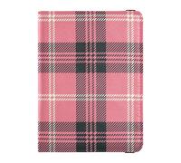 Buffalo Plaid Tartan Scozia Pesca Nero Bianco Porta Passaporto e Carta di Vaccino Combo Viaggio Passaporto Portafoglio Porta Passaporto con RFID Blocco per Viaggi Essenziale Impermeabile, Multicolore,