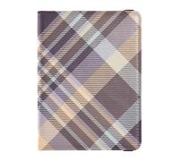 Buffalo Plaid Tartan Scozia Viola Scuro Marrone Porta Passaporto e Carta di Vaccino Combo Viaggio Passaporto Portafoglio Porta Passaporto Custodia per Viaggio Essenziale Impermeabile, Multicolore, 1