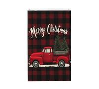 Buffalo Plaid Truck Bandiere 0,9 x 1,5 m Buon Natale Giardino Bandiera Banner Doppio Lato per Casa Cortile Esterno Interno Festa Decorativa