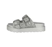 Buffalo Raya Ari Glam Sandali Pantofole Donna Argento Con Fibbia