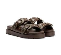 Buffalo Raya Ari West Sandali In Pelle Da Donna Marroni - EUR 41