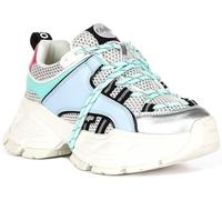 Sneakers da donna Buffalo Saturn Lace - Vegan Nappa/Mesh Gris 38
