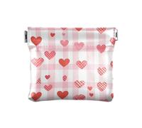 Buffalo Simple Line Art - Portamonete da donna a forma di cuore, in pelle, portatile, per donne e ragazze