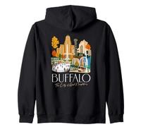 Buffalo, Skyline di New York, Souvenir della Città dei buoni vicini Felpa con Cappuccio