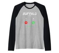 Buffalo Sta chiamando e Devo Andare a New York in Viaggio Maglia con Maniche Raglan