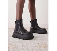 Buffalo - Stivali neri con suola spessa-Nero 41